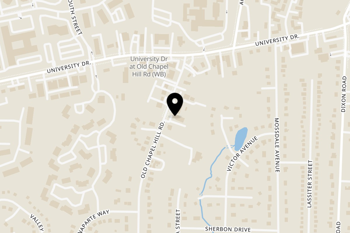 Map showing the location of Succotash Southern and Creole Kitchen on 3219 Old Chapel Hill Rd #200 in Durham